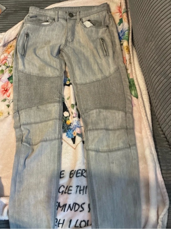 Versace Denim - Light Gray Women's Moto Jeans